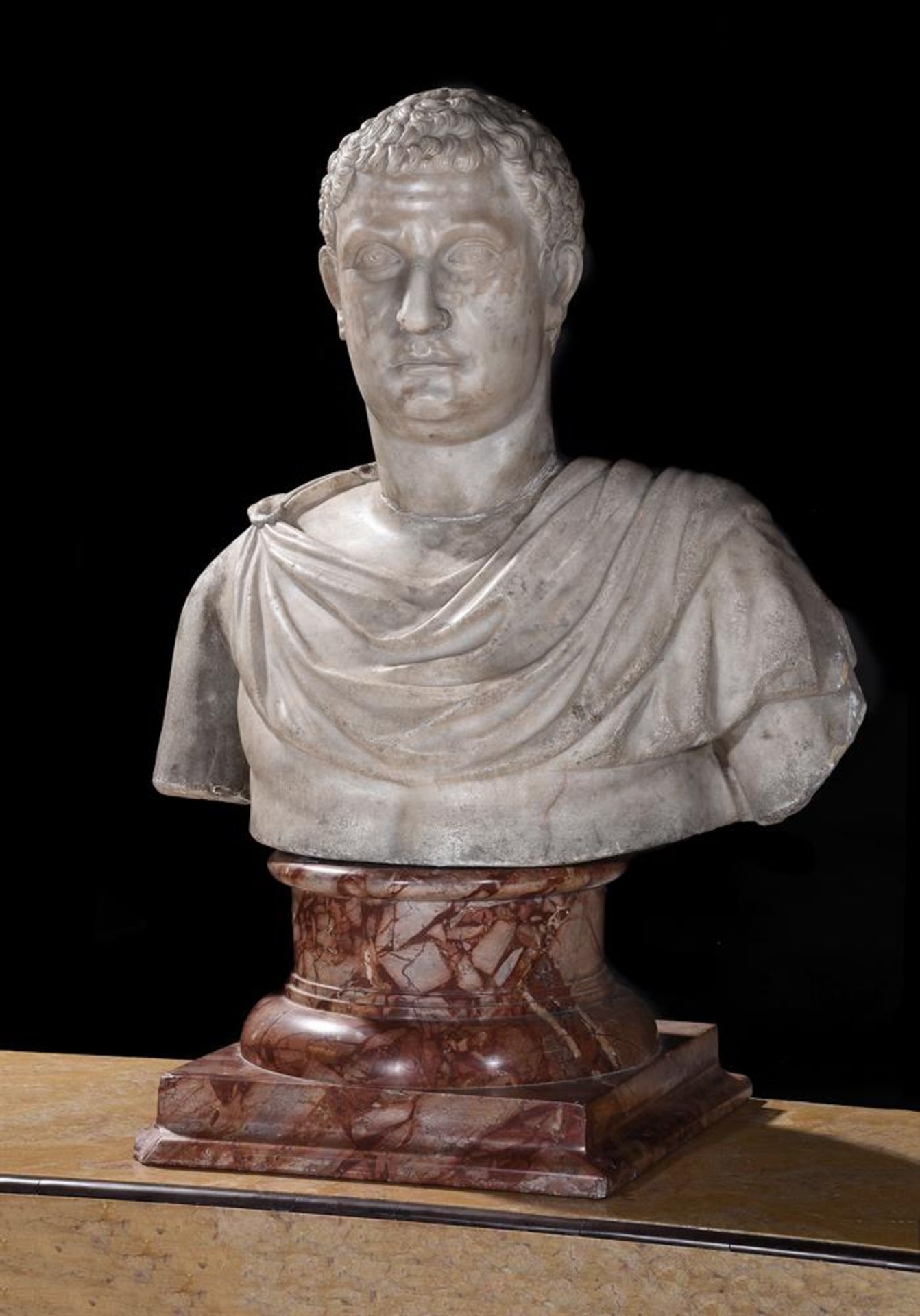 A MARBLE BUST OF A ROMAN EMPEROR, ITALIAN, 18TH CENTURY - Image 3 of 3