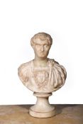A MARBLE BUST OF A ROMAN EMPEROR, ITALIAN, 18TH CENTURY
