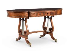 Y A REGENCY ROSEWOOD AND GILT METAL MOUNTED WRITING AND GAMES TABLE, ATTRIBUTED TO GILLOWS