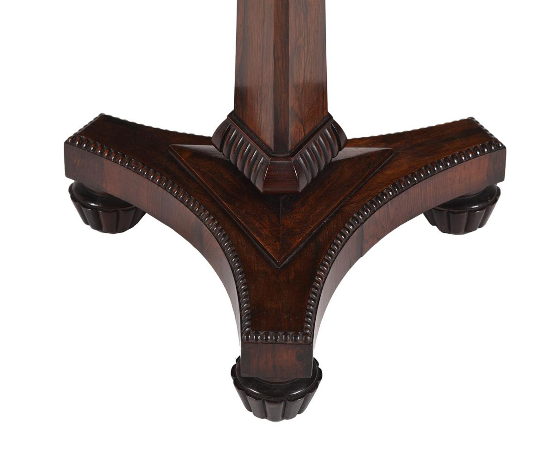 Y A REGENCY ROSEWOOD AND BRASS MARQUETRY PEDESTAL OCCASIONAL TABLE, ATTRIBUTED TO GEORGE BULLOCK - Image 2 of 5