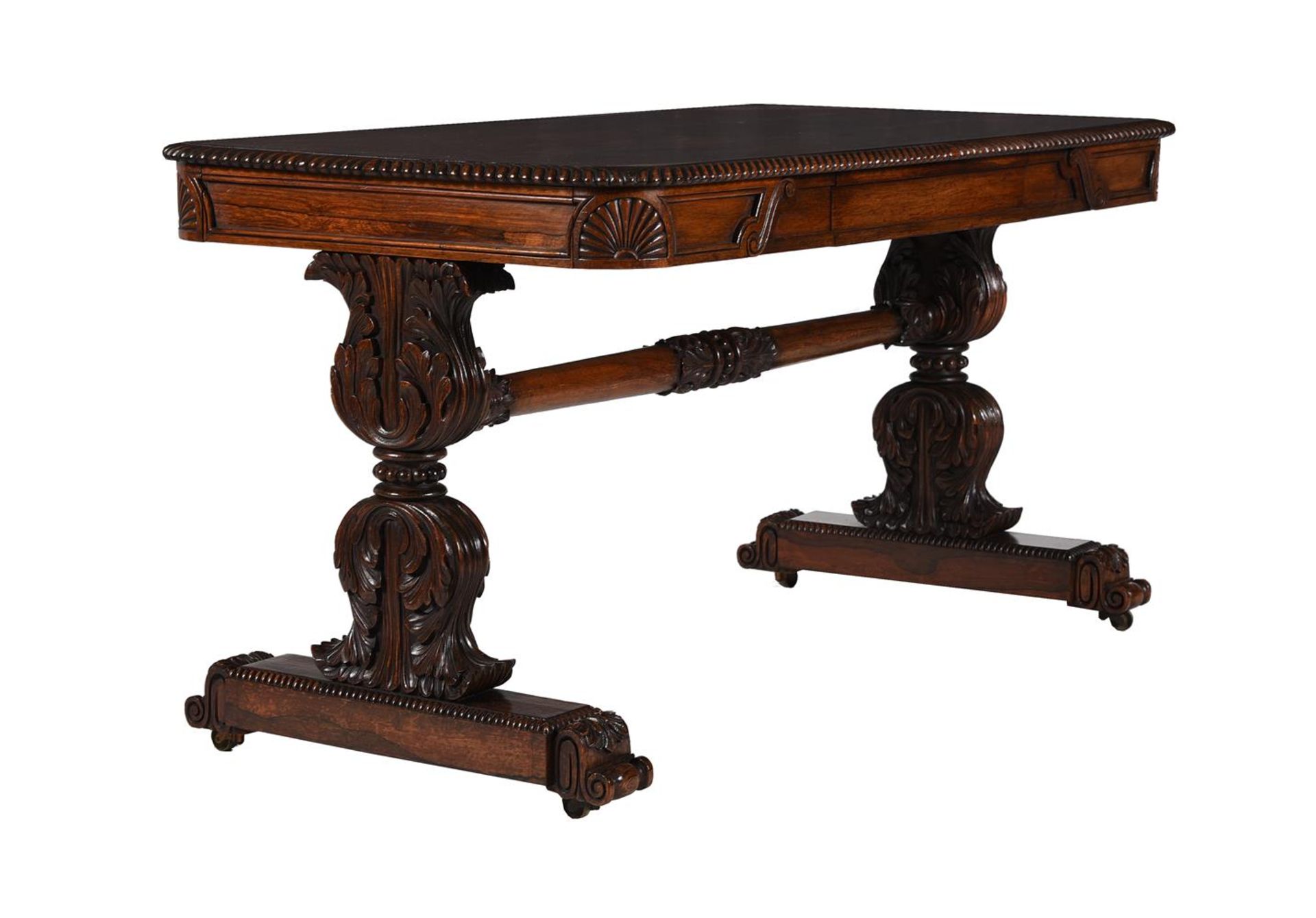 Y A WILLIAM IV ROSEWOOD LIBRARY TABLE, ATTRIBUTED TO GILLOWS, CIRCA 1835 - Bild 3 aus 9