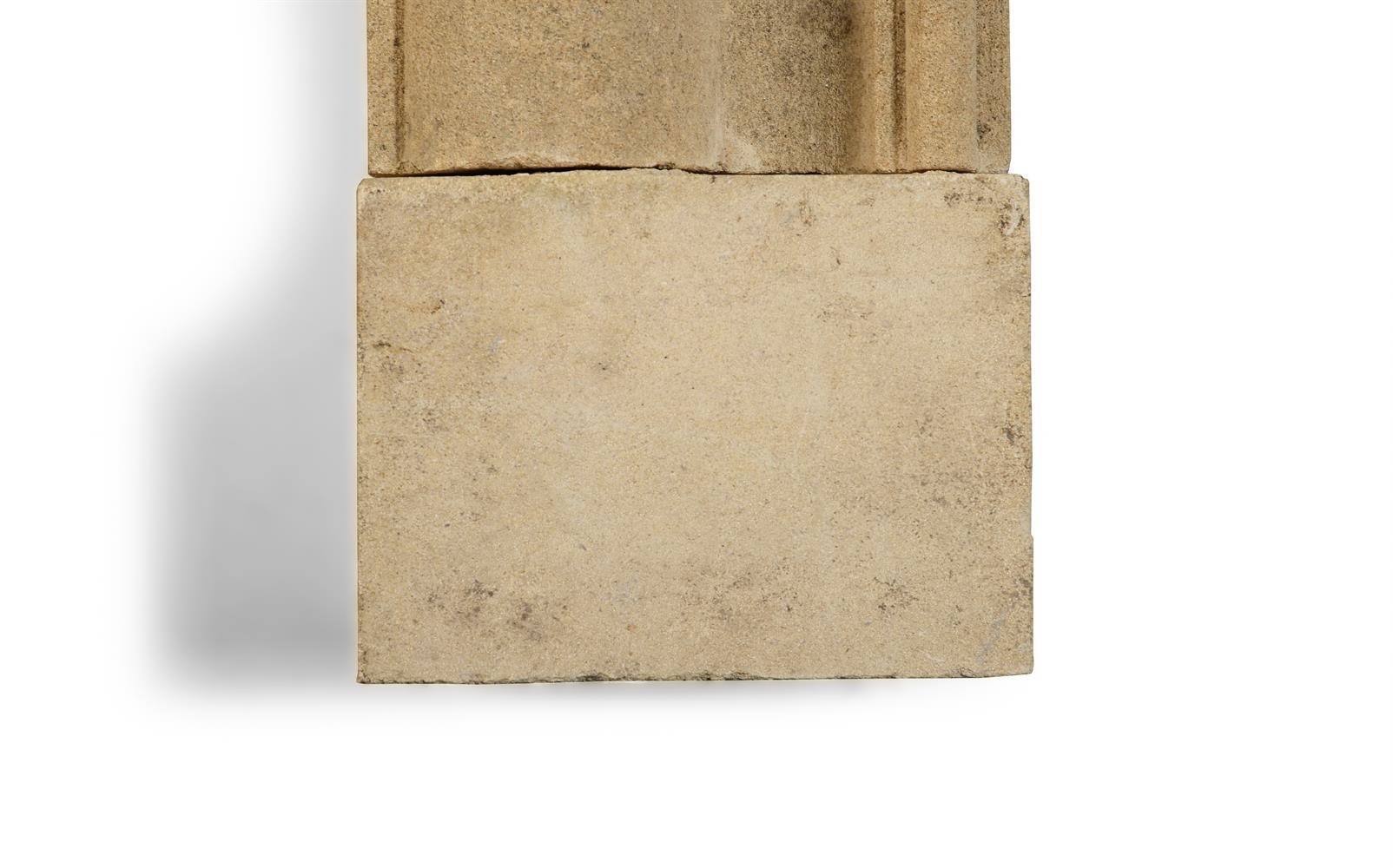 A LIMESTONE BOLECTION FIREPLACE SURROUND, 20TH CENTURY - Image 2 of 3