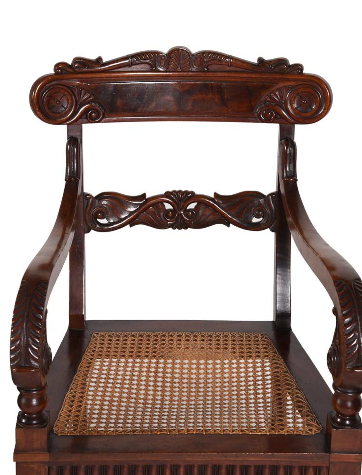 A SET OF FOUR WILLIAM IV MAHOGANY ARMCHAIRS, IN THE MANNER OF GILLOWS, CIRCA 1835 - Image 6 of 9