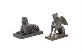 A BRONZE FIGURE OF A GREEK SPHINX, FRENCH, LATE 19TH CENTURY