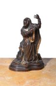 A BRONZE AND GILT-BRONZE FIGURE OF MARY MAGDALEN, ITALIAN 17TH CENTURY