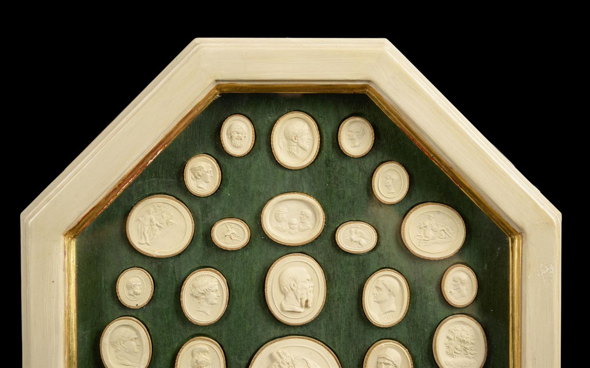 A SET OF FOUR FRAMED SETS OF PLASTER IMPRONTE OR INTAGLIOS, EARLY 19TH CENTURY - Image 3 of 5