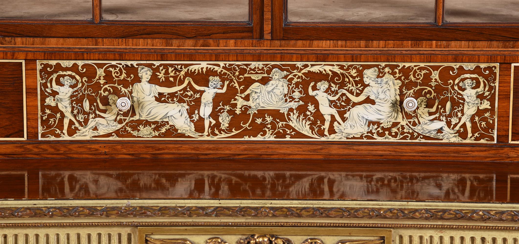 Y A ROSEWOOD AND IVORY MARQUETRY DECORATED SIDE CABINET, ATTRIBUTED TO COLLINSON & LOCK - Image 8 of 10