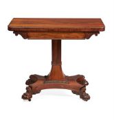 Y A GEORGE IV ROSEWOOD CARD TABLE, IN THE MANNER OF WILLIAM TROTTER, CIRCA 1825
