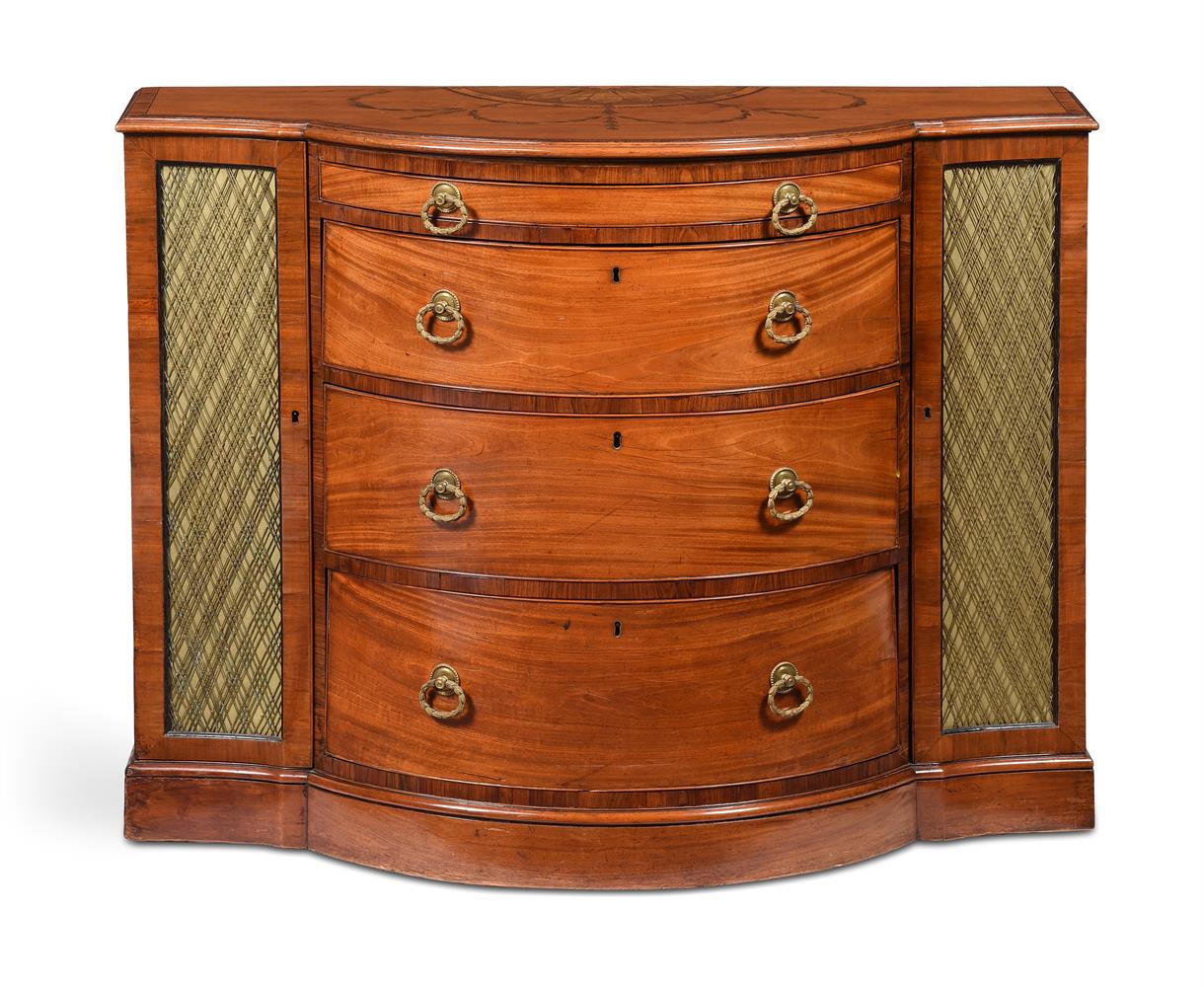 Y A SATINWOOD AND MARQUETRY SIDE CABINET, CIRCA 1790 AND LATER - Image 2 of 7