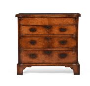 A GEORGE II BURR WALNUT BACHELOR'S CHEST OF DRAWERS, CIRCA 1730
