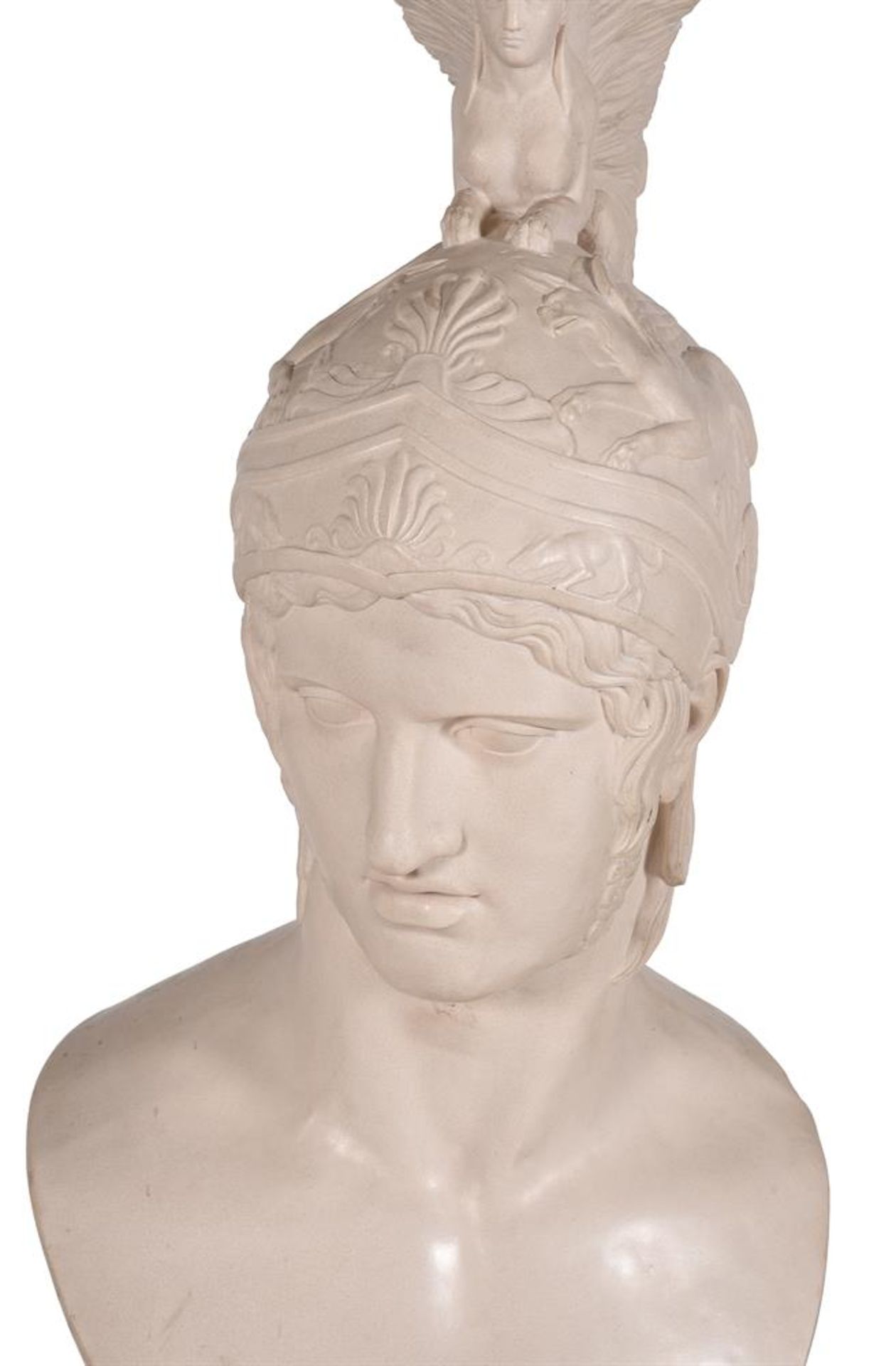 AFTER THE ANTIQUE, A LARGE PLASTER BUST OF ACHILLES, ITALIAN, 20TH CENTURY - Bild 2 aus 5