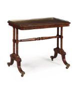 Y A GEORGE IV ROSEWOOD AND GILT METAL MOUNTED SIDE OR WRITING TABLE, IN THE MANNER OF GILLOWS