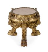 A CARVED GILTWOOD STAND, 19TH CENTURY