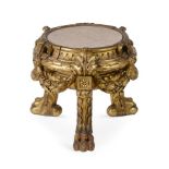 A CARVED GILTWOOD STAND, 19TH CENTURY