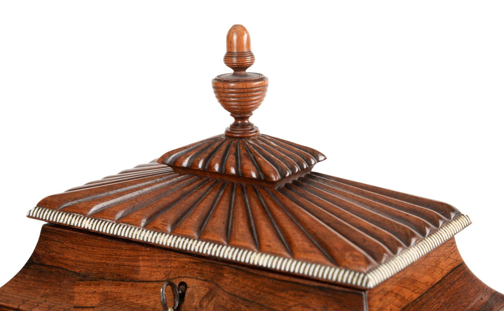 Y A GEORGE IV ROSEWOOD AND IVORY MARQUETRY TABLE CABINET, CIRCA 1830 - Image 5 of 7