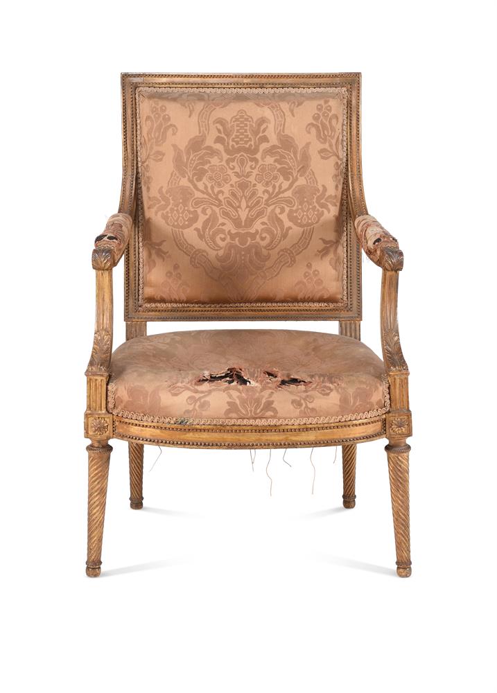 A LOUIS XVI GILTWOOD FAUTEUIL, IN THE MANNER OF GEORGES JACOB - Image 2 of 4