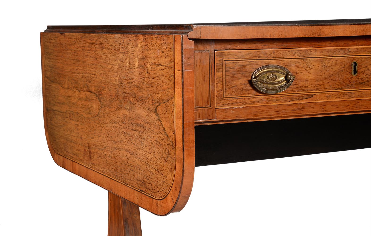 Y A REGENCY ROSEWOOD, SATINWOOD CROSSBANDED AND LINE INLAID SOFA TABLE, CIRCA 1815 - Image 4 of 4