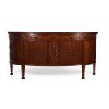 A MAHOGANY DEMI-LUNE SIDE CABINET IN GEORGE III STYLE, FIRST HALF 20TH CENTURY