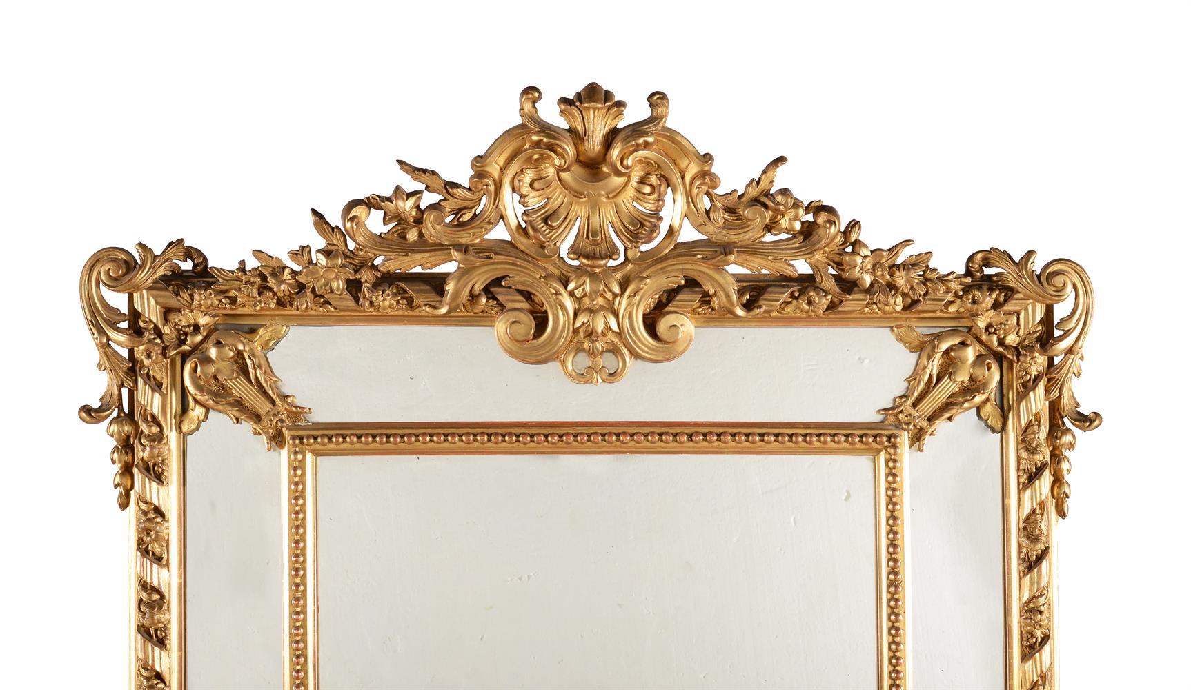 A FRENCH GILT WALL MIRROR, 19TH CENTURY - Image 2 of 4