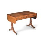 Y A REGENCY ROSEWOOD, SATINWOOD CROSSBANDED AND LINE INLAID SOFA TABLE, CIRCA 1815