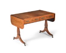 Y A REGENCY ROSEWOOD, SATINWOOD CROSSBANDED AND LINE INLAID SOFA TABLE, CIRCA 1815