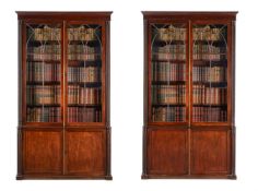 A PAIR OF REGENCY MAHOGANY BOOKCASES, IN THE MANNER OF GILLOWS, CIRCA 1820