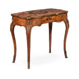 Y A FRENCH TULIPWOOD, SPECIMEN FLORAL MARQUETRY AND ORMOLU MOUNTED WRITING TABLE