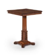AN ANGLO INDIAN EXOTIC HARDWOOD PEDESTAL TABLE, FIRST HALF 19TH CENTURY