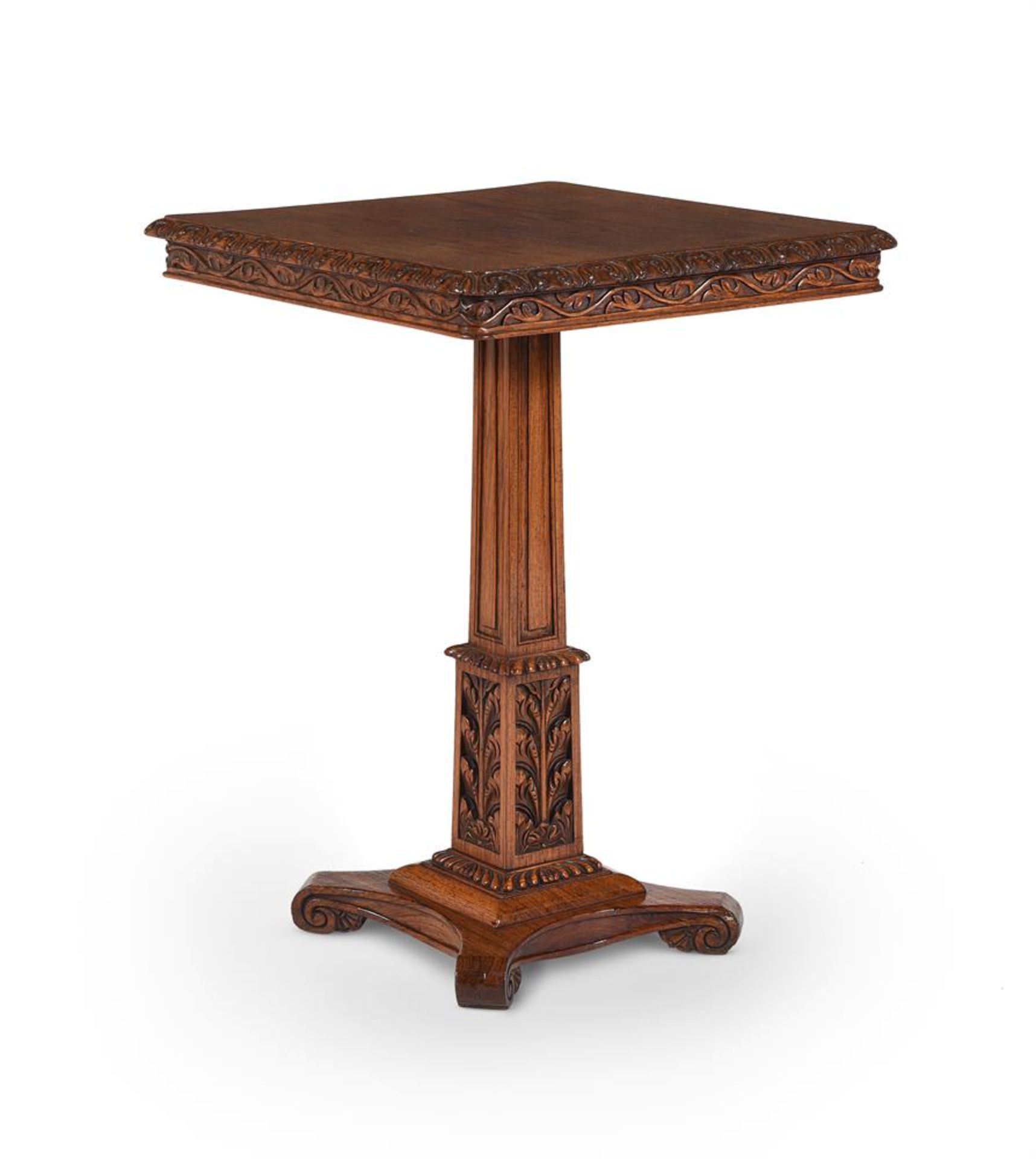 AN ANGLO INDIAN EXOTIC HARDWOOD PEDESTAL TABLE, FIRST HALF 19TH CENTURY