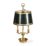 AN EMPIRE ORMOLU AND TOLE PEINTE BOUILLOTTE LAMP, EARLY 19TH CENTURY