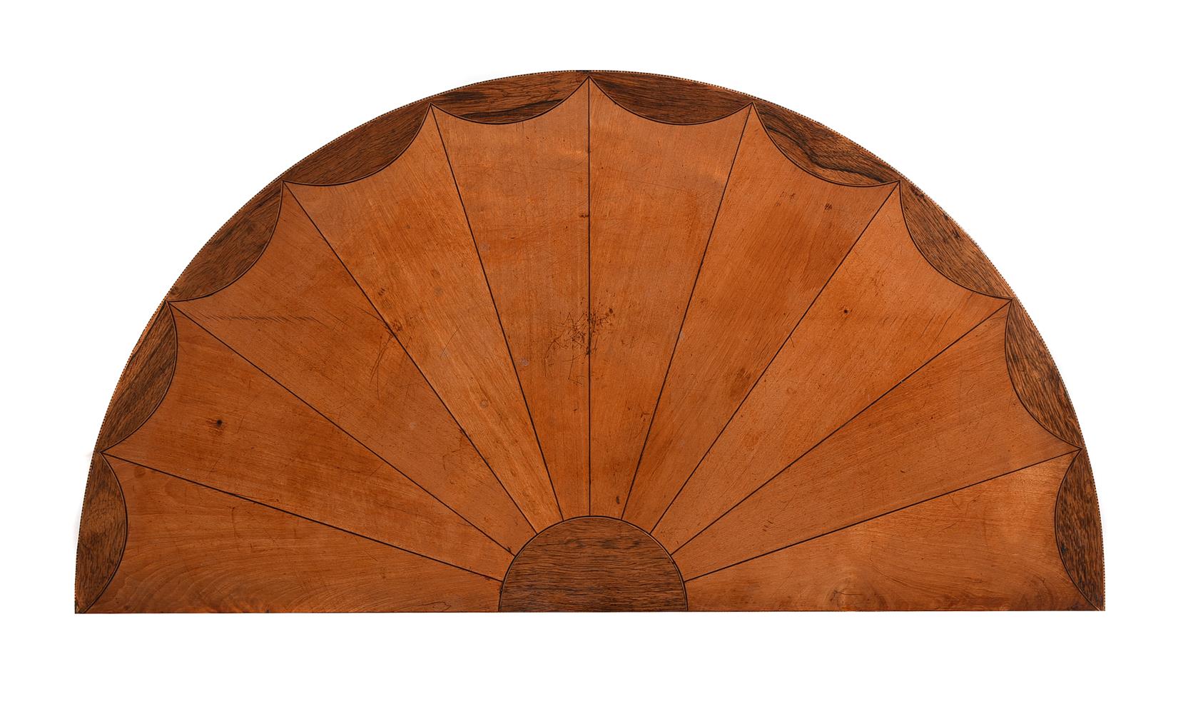 Y A PAIR OF SATINWOOD AND MARQUETRY SEMI-ELLIPTICAL SIDE TABLES, IN GEORGE III STYLE - Image 5 of 6
