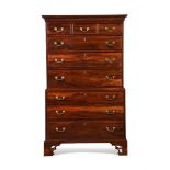 Y A UNUSUAL GEORGE III GONCALO ALVES CHEST ON CHEST, CIRCA 1770