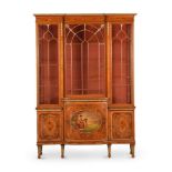 A SATINWOOD AND GILT METAL MOUNTED BOWFRONT DISPLAY CABINET, BY MAPLE & CO