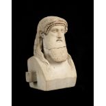 AFTER THE GREEK ANTIQUE, A SMALL CARVED STONE HERM BUST, ITALIAN, POSSIBLY LATE 18TH CENTURY