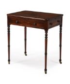 Y A GEORGE IV MAHOGANY AND EBONY STRUNG SIDE TABLE IN THE MANNER OF GILLOWS, CIRCA 1825