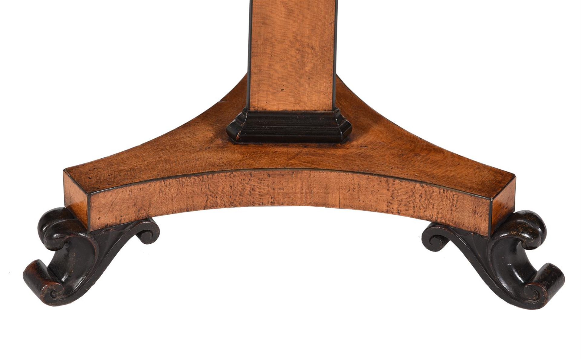 Y A GEORGE IV SYCAMORE, GONCALO ALVES BANDED AND EBONISED PEDESTAL TABLE, CIRCA 1825 - Image 4 of 4