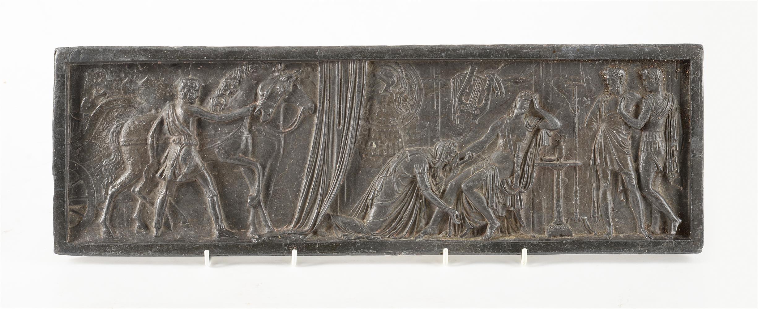 AFTER THE ANTIQUE, A LEAD RELIEF PANEL OF PRIAM KISSING THE HAND OF ACHILLES, PROBABLY ITALIAN - Bild 2 aus 5