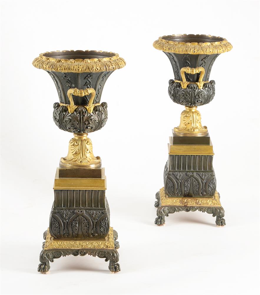 A PAIR OF BRONZE AND ORMOLU VASES, FRENCH LATE 19TH CENTURY - Image 5 of 5