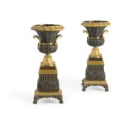 A PAIR OF BRONZE AND ORMOLU VASES, FRENCH LATE 19TH CENTURY
