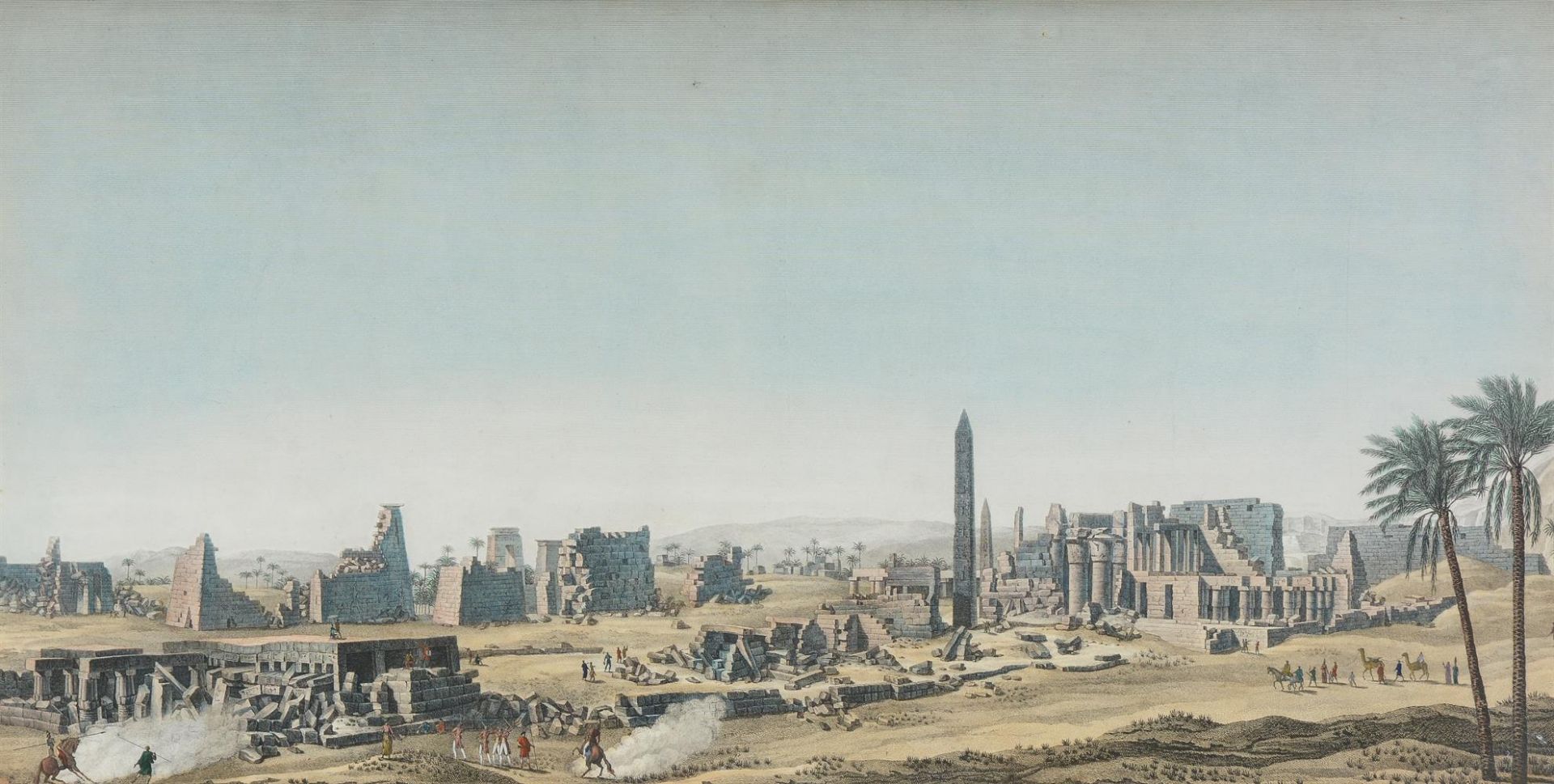 SIX HAND-COLOURED ENGRAVINGS OF EGYPT (LUXOR, KARNAK, DENDERA), EARLY 19TH CENTURY - Image 12 of 13