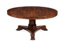 Y A GEORGE IV ROSEWOOD CENTRE TABLE, IN THE MANNER OF GILLOWS, CIRCA 1825