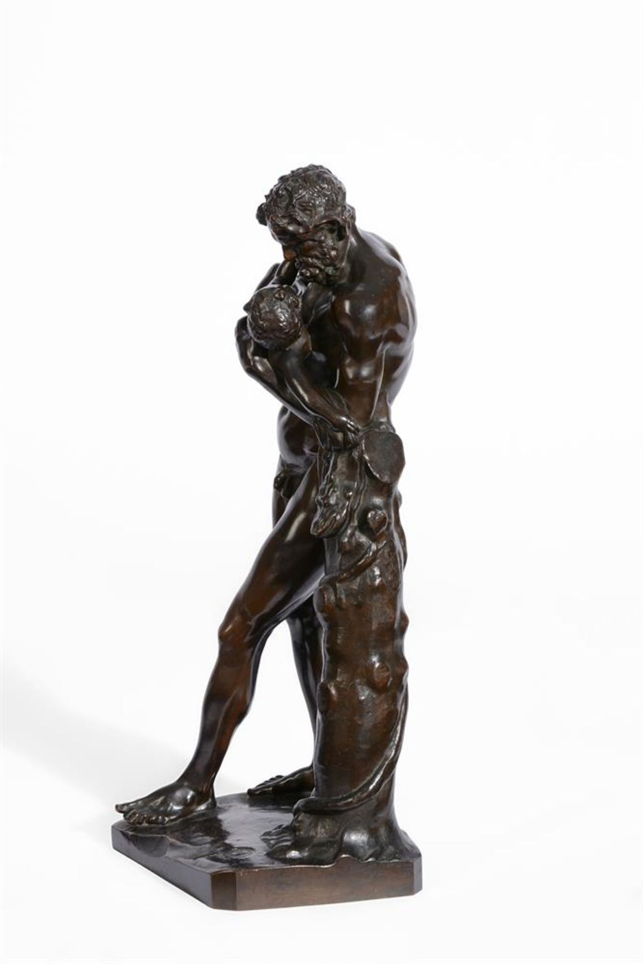 AFTER THE ANTIQUE, BRONZE FIGURE 'SILENUS WITH INFANT BACCHUS', 19TH CENTURY - Image 3 of 6