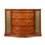 Y A SATINWOOD AND MARQUETRY SIDE CABINET, CIRCA 1790 AND LATER