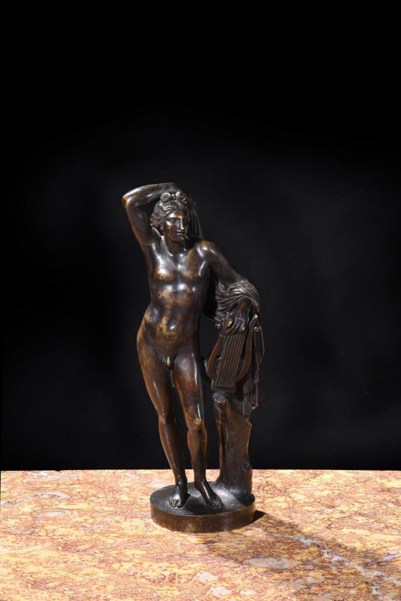 AFTER THE ANTIQUE, A BRONZE FIGURE OF APOLLO, ITALIAN, 18TH CENTURY - Image 2 of 3