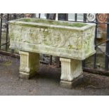 AN ITALIANATE STYLE CAST STONE PLANTER, MODERN