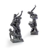 TWO LARGE FRENCH BRONZE GROUPS 'THE ABDUCTION OF PROSERPINE BY PLUTO' & 'ABDUCTION OF THE SABINE'