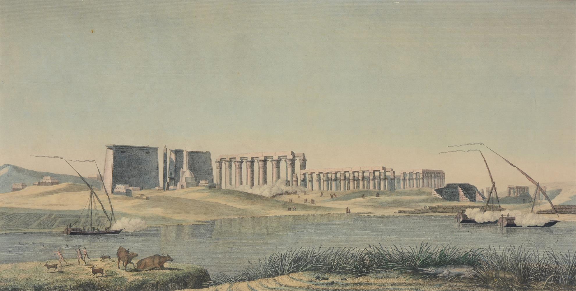 SIX HAND-COLOURED ENGRAVINGS OF EGYPT (LUXOR, KARNAK, DENDERA), EARLY 19TH CENTURY - Image 10 of 13