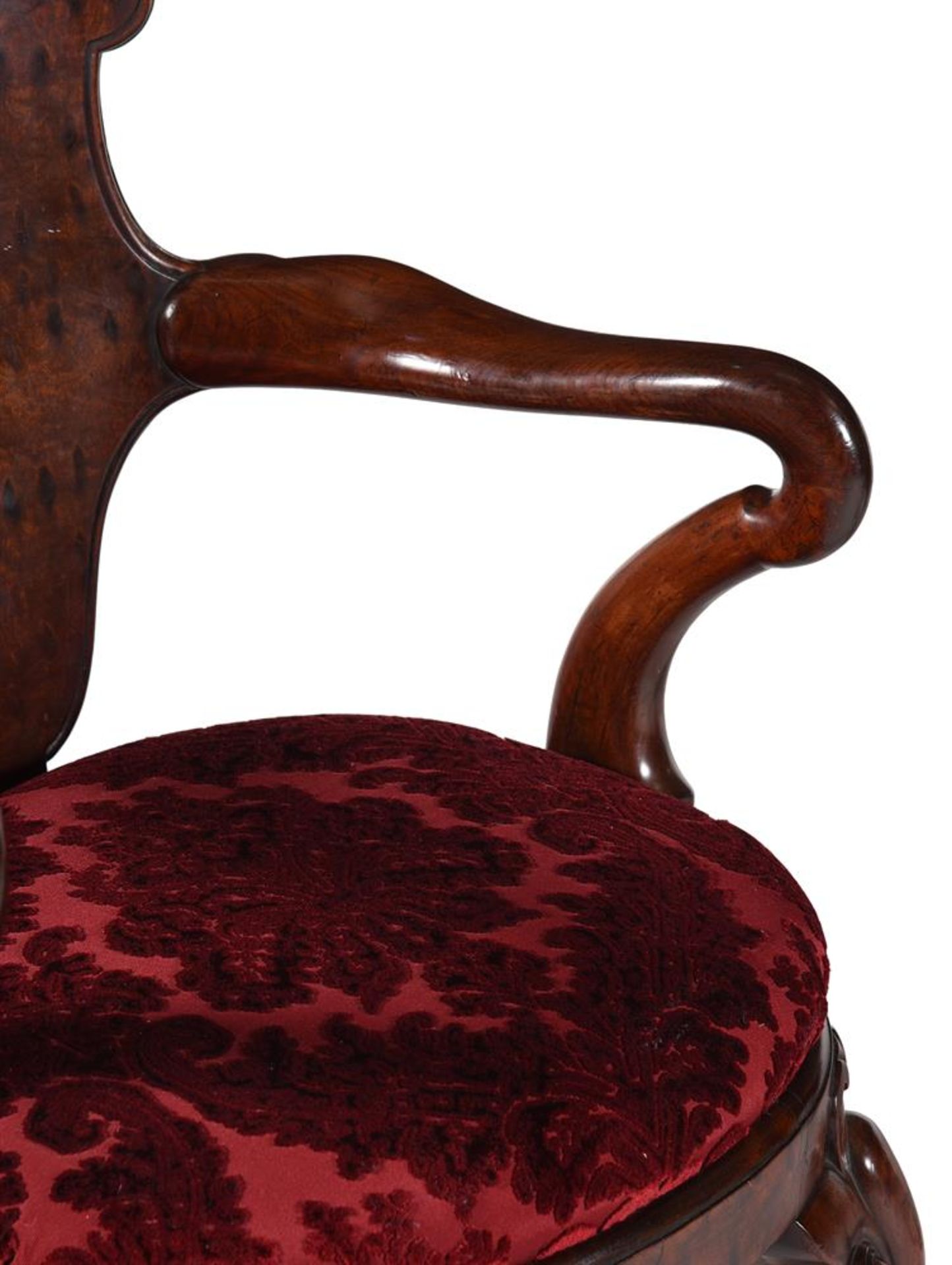 A PAIR OF WILLIAM IV MAHOGANY AND 'PLUM PUDDING' MAHOGANY ARMCHAIRS, ATTRIBUTED TO GILLOWS - Image 3 of 6