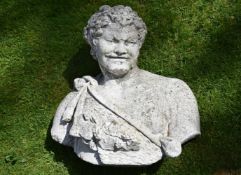 A COMPOSITION BUST OF BACCHUS, 20TH CENTURY