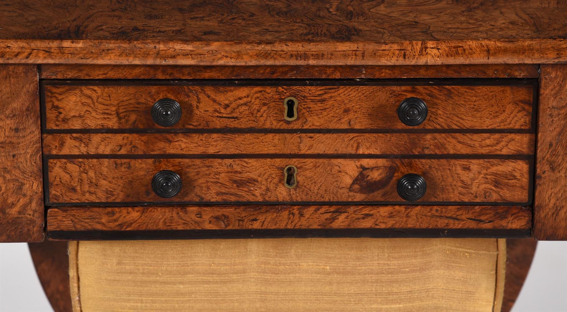 A GEORGE IV POLLARD OAK PEMBROKE WORK TABLE, CIRCA 1825 - Image 6 of 8